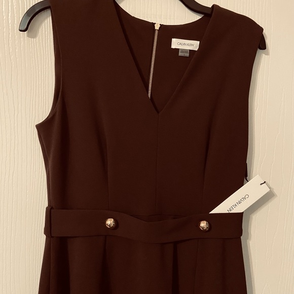 CALVIN KLEIN NWT Brown Dress. Size 6 - Picture 2 of 6